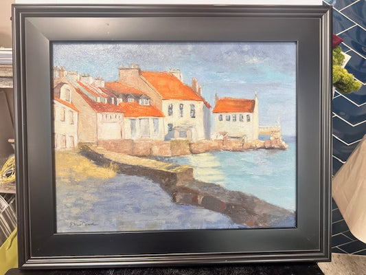 DUSTINE ROBERTS ART - VILLAGE BY THE SEA 2 14" x 18"