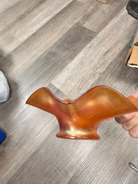 1911 FENTON BLACKBERRY SPRAY MARIGOLD CARNIVAL GLASS CANDY DISH