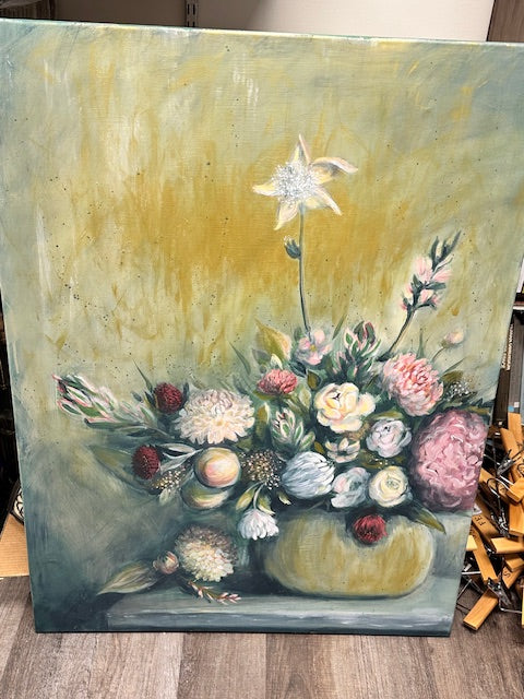 MICHELLE MURAKAMI ORIGINAL ARTWORK - GOLDEN FLORAL