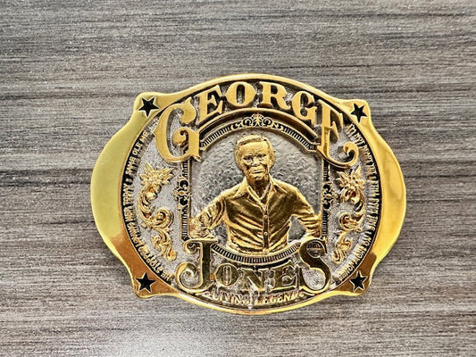 24K GOLD PLATED GEORGE JONES BELT BUCKLE