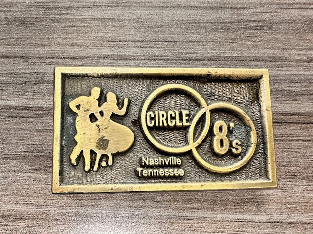 VINTAGE NASHVILLE, TN CIRCLE 8'S SQUARE DANCE BELT BUCKLE