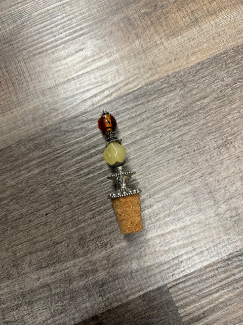 VINTAGE GLASS/STONE BOTTLE STOPPER