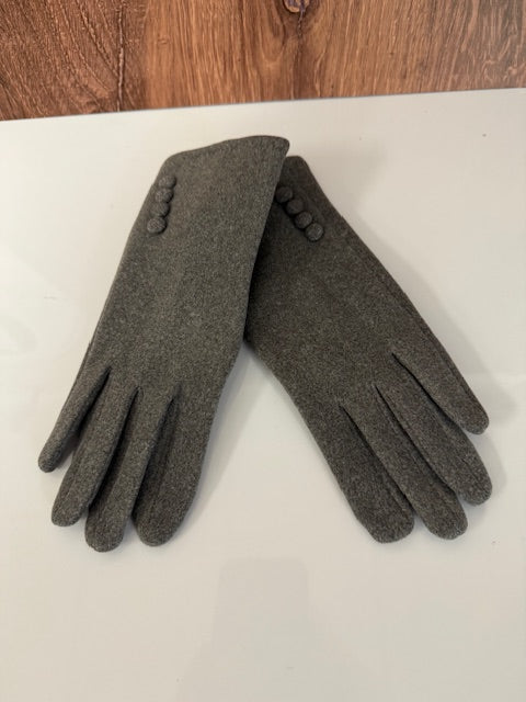A SINGLE STRAND 4 BUTTON FAUX SUEDE TEXTING GLOVE - ASSORTED
