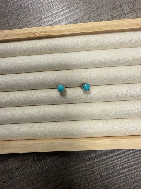 STERLING SILVER TURQUOISE POST EARRINGS - ASSORTED