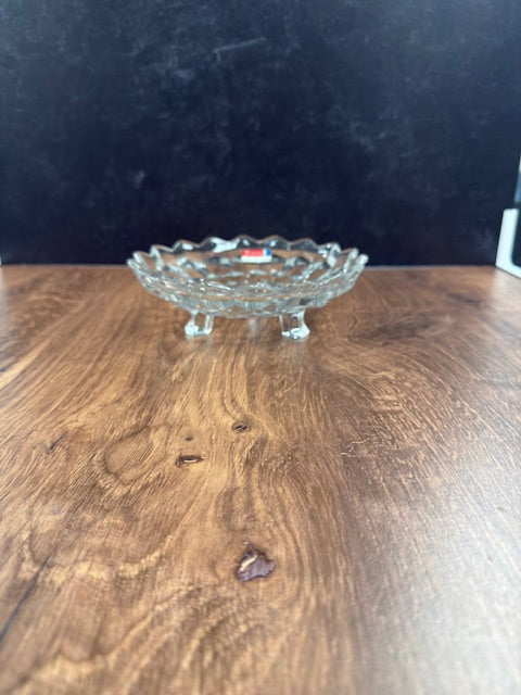 VINTAGE FOSTORIA AMERICAN 3 FOOTED CANDY DISH