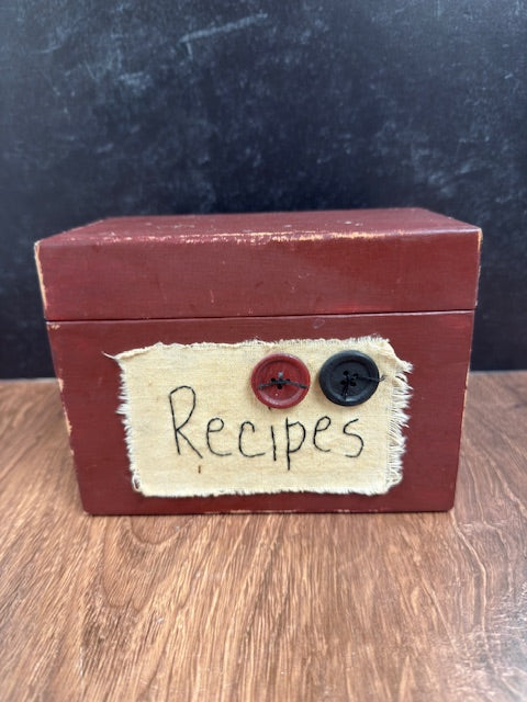 OLD RECIPE BOX WITH NEW RECIPE CARDS
