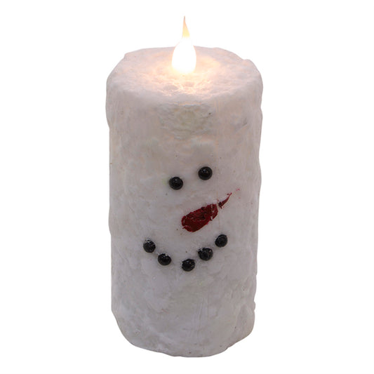 TALL SNOWMAN VOTIVE PILLAR CANDLE