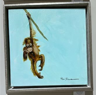 MONKEY ON CANVAS ORIGINAL ARTWORK BY ROSA ROSEA- KIDS