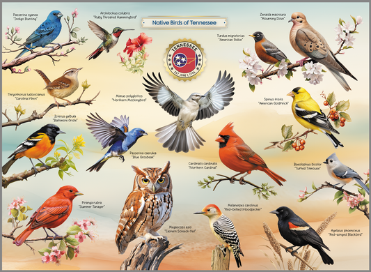 HIGHLAND CREEK NATIVE BIRD OF TENNESSEE JIGSAW PUZZLE