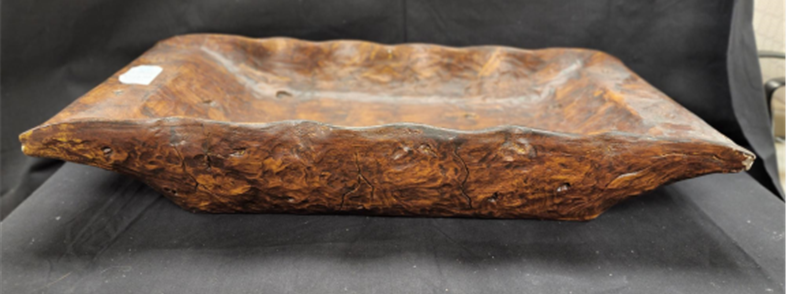 CERAMIC TABLE TROUGH - FAUX BURL WOOD - MEDIUM