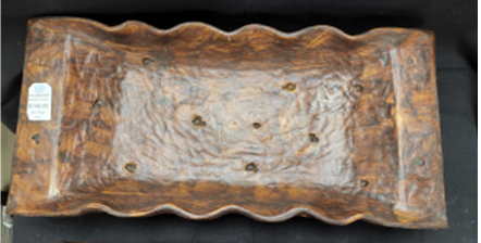 CERAMIC TABLE TROUGH - FAUX BURL WOOD - MEDIUM