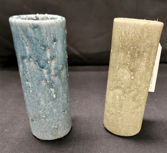 CERAMIC BUD VASE - CRACKLED FINISH - 8.25"T