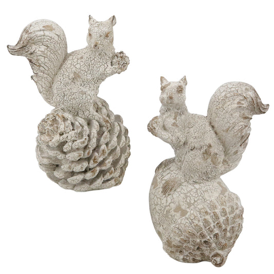DISTRESSED SQUIRRELS ON PINECONE  - ASSORTED