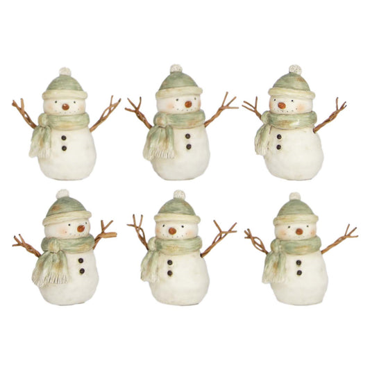 MINI GREEN-DRESSSED SNOWMAN - ASSORTED