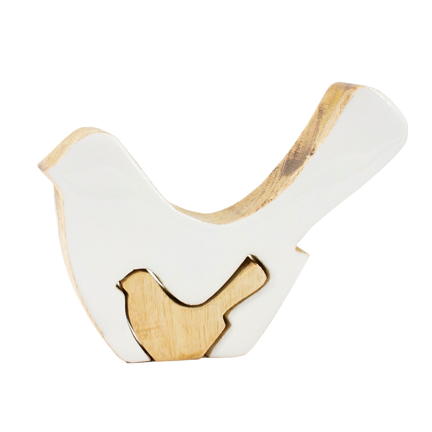 SMALL WOOD BIRD WITH BIRD PUZZLE