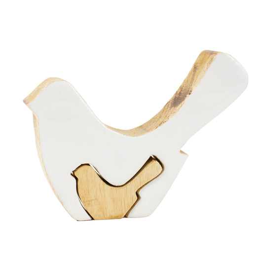 SMALL WOOD BIRD WITH BIRD PUZZLE