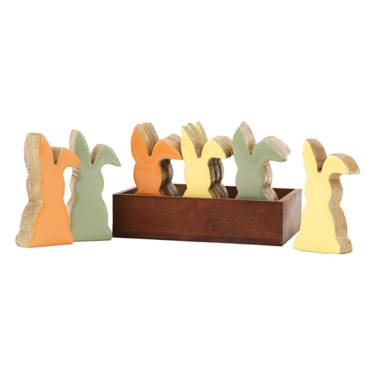 COLORFUL WOOD BUNNIES