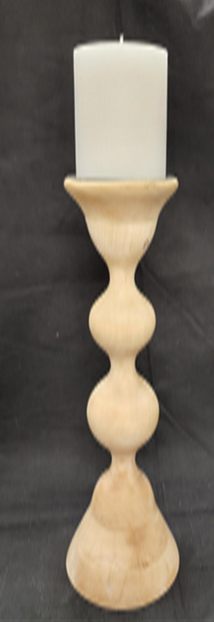 MODERN BLEACHED WOOD CANDLE STICK - 15"T