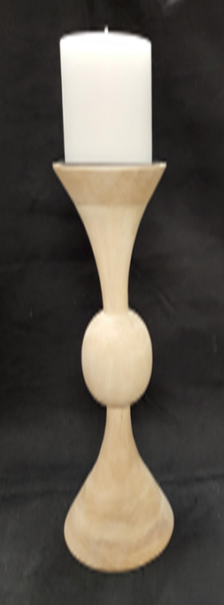 MODERN BLEACHED WOOD CANDLE STICK - 15"T