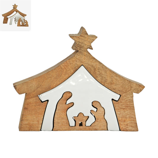 SMALL WOOD PUZZLE NATIVITY BLOCK