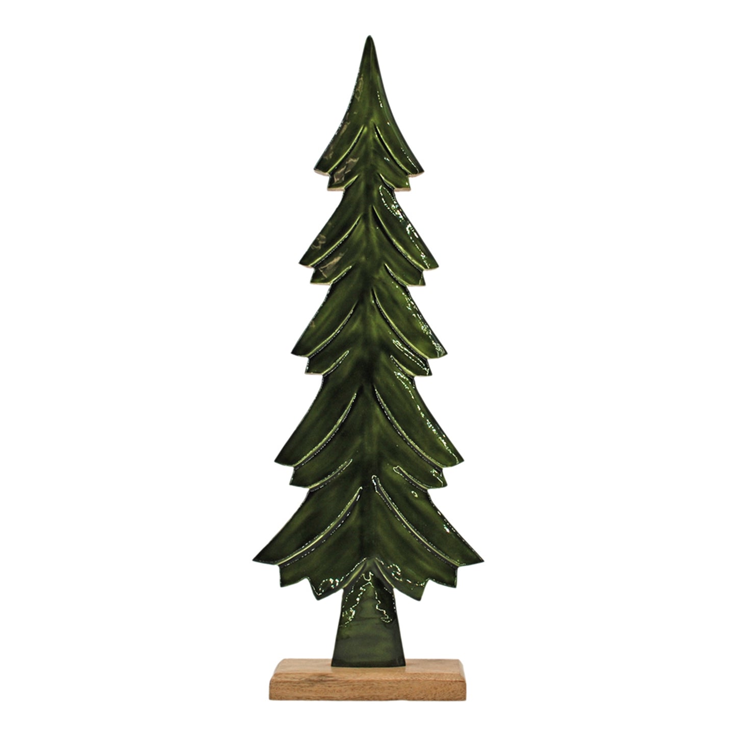 WOOD AND GREEN ENAMEL TREE - ASSORTED