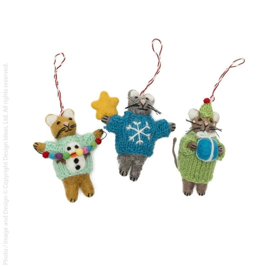 LILLIPUT CHRISTMAS CAT ORNAMENTS - ASSORTED