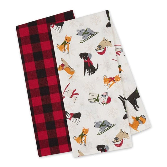 DESIGN IMPORTS HAPPY HOLIDAYS DISHTOWEL SET OF 2