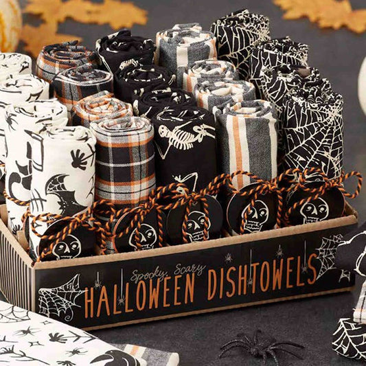 DESIGN IMPORTS HALLOW'S EVE ASSORTED DISHTOWELS
