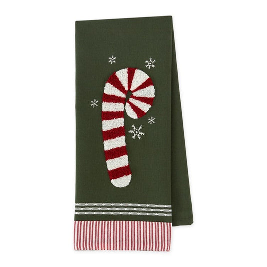 DESIGN IMPORTS CANDY CANE EMBELLISHED DISHTOWEL