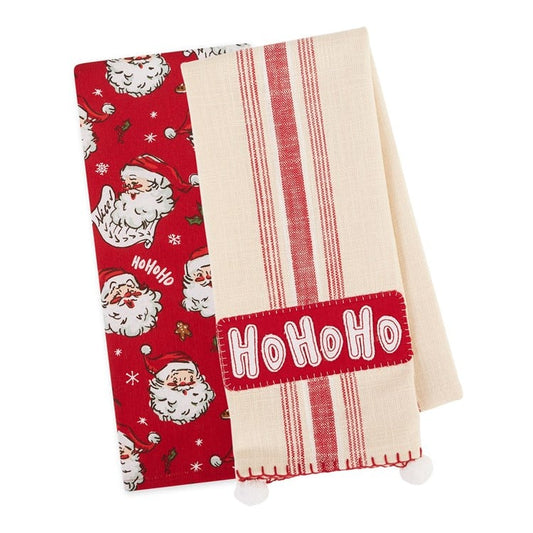 DESIGN IMPORTS HO HO HO SANTA DISHTOWEL SET OF 2